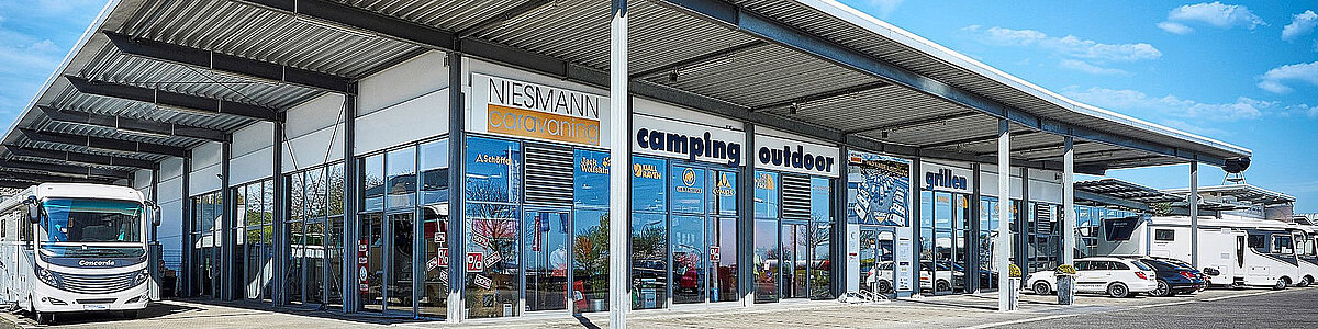 Ein Foto des Firmensitzes von Niesmann Caravaning in Polch.